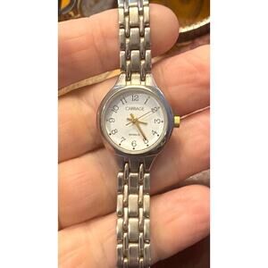 Women's 23mm Silver Tone Carriage Watch, Indiglo, WR 30M